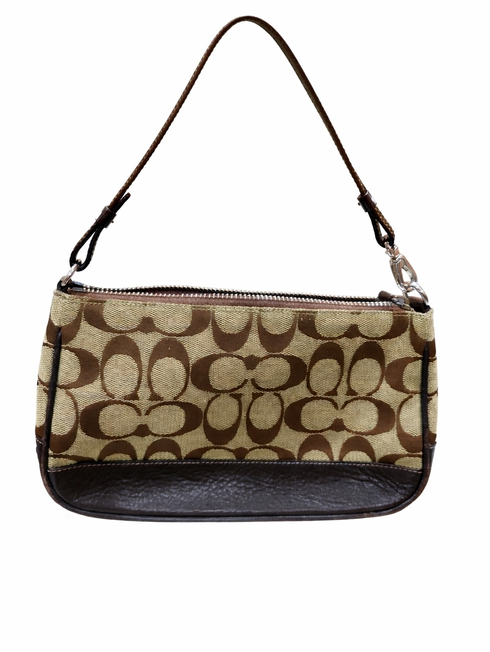 Coach Signature C Demi Pouch Jacquard Leather Baguette 6094 Y2K Vintage - Picture 3 of 8